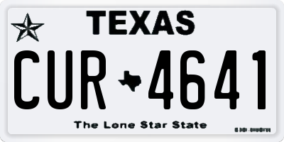 TX license plate CUR4641