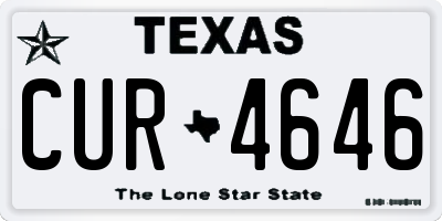 TX license plate CUR4646