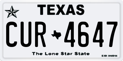 TX license plate CUR4647