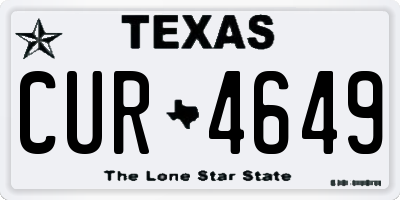 TX license plate CUR4649