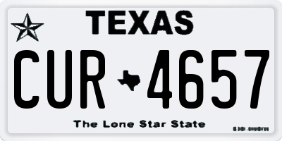 TX license plate CUR4657