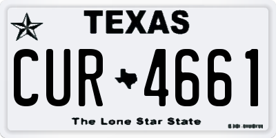 TX license plate CUR4661