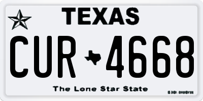 TX license plate CUR4668