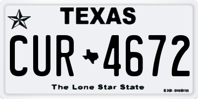 TX license plate CUR4672