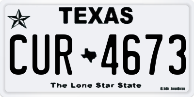 TX license plate CUR4673