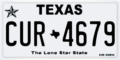 TX license plate CUR4679