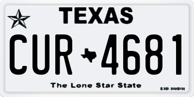 TX license plate CUR4681