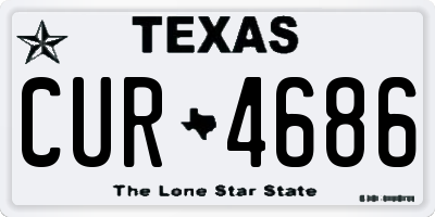 TX license plate CUR4686
