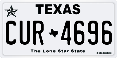 TX license plate CUR4696