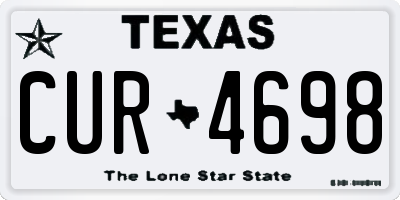 TX license plate CUR4698