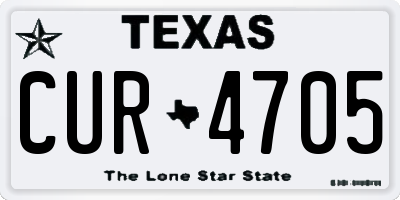 TX license plate CUR4705