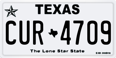 TX license plate CUR4709