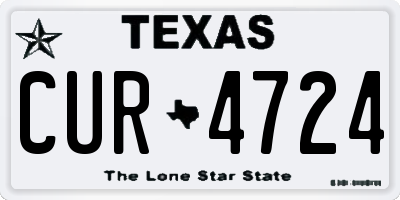 TX license plate CUR4724