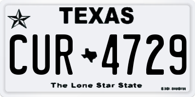 TX license plate CUR4729