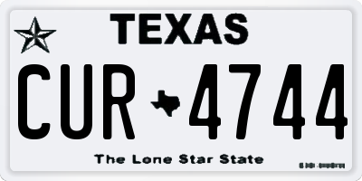 TX license plate CUR4744