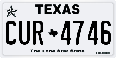TX license plate CUR4746