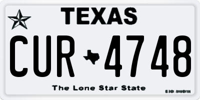 TX license plate CUR4748