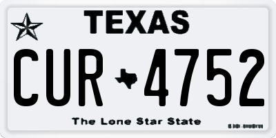 TX license plate CUR4752