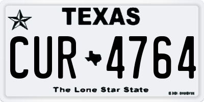 TX license plate CUR4764