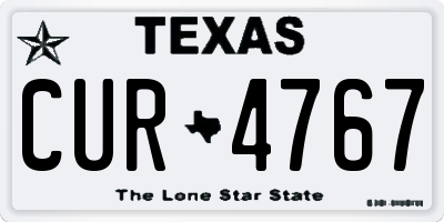 TX license plate CUR4767