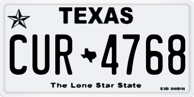 TX license plate CUR4768