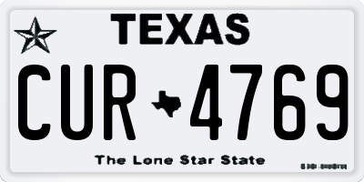 TX license plate CUR4769