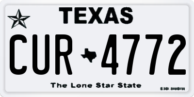 TX license plate CUR4772