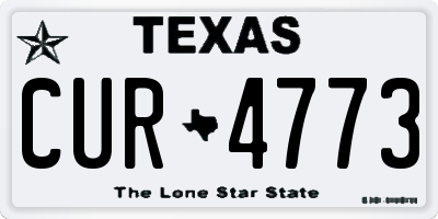 TX license plate CUR4773