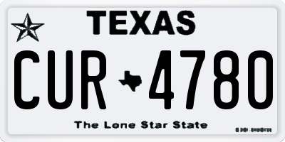 TX license plate CUR4780