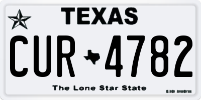TX license plate CUR4782