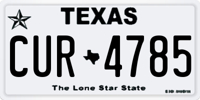 TX license plate CUR4785