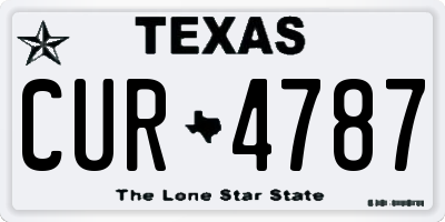 TX license plate CUR4787