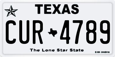 TX license plate CUR4789