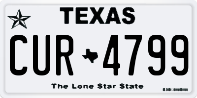 TX license plate CUR4799