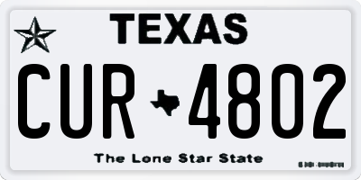 TX license plate CUR4802