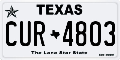 TX license plate CUR4803