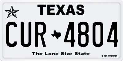 TX license plate CUR4804
