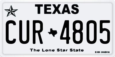 TX license plate CUR4805