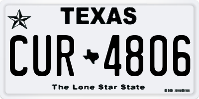 TX license plate CUR4806