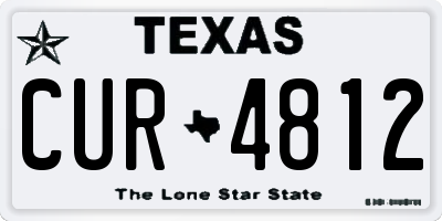 TX license plate CUR4812