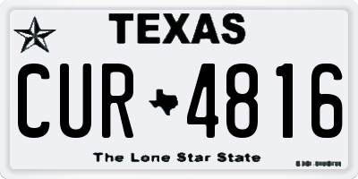 TX license plate CUR4816