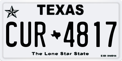 TX license plate CUR4817