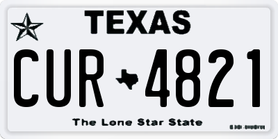 TX license plate CUR4821
