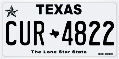 TX license plate CUR4822