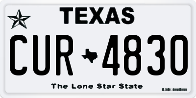 TX license plate CUR4830