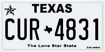 TX license plate CUR4831