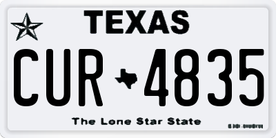 TX license plate CUR4835