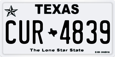TX license plate CUR4839