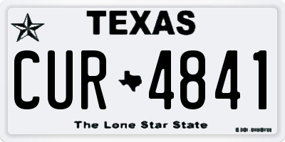 TX license plate CUR4841