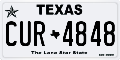 TX license plate CUR4848